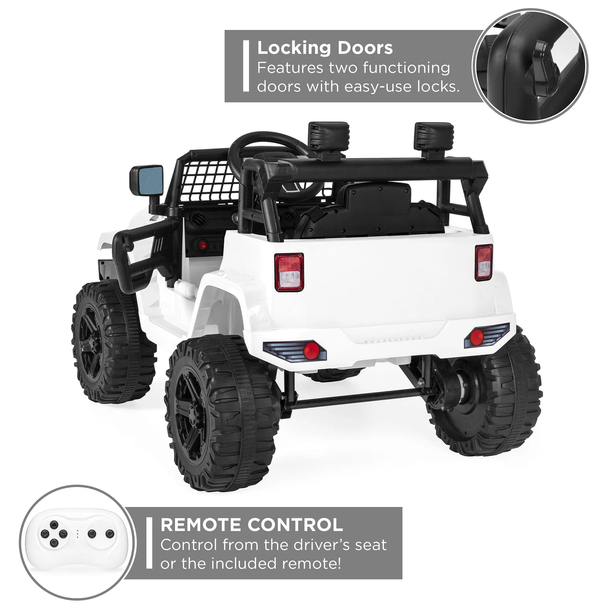 12V Kids Ride-On Truck Car w/ Parent Remote Control, Spring Suspension