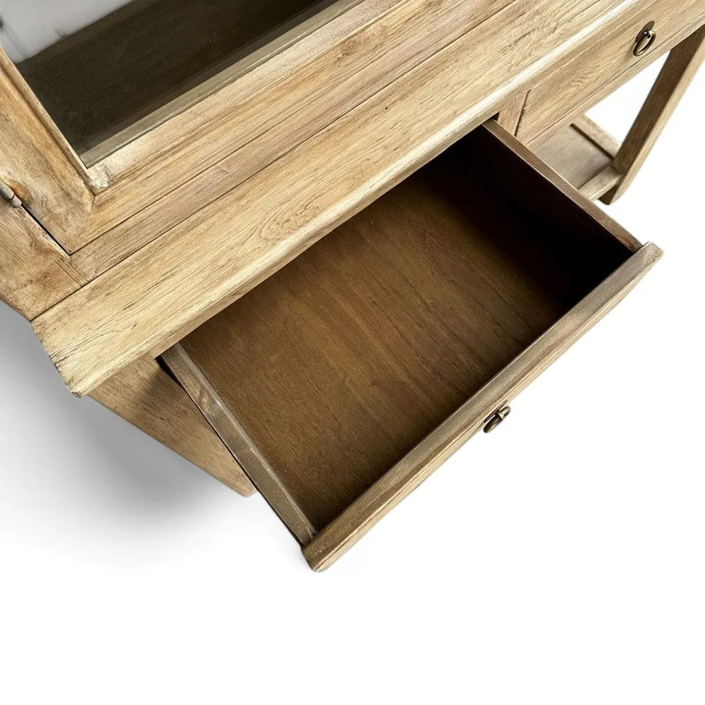 2 Door Glass Window Tall Cabinet