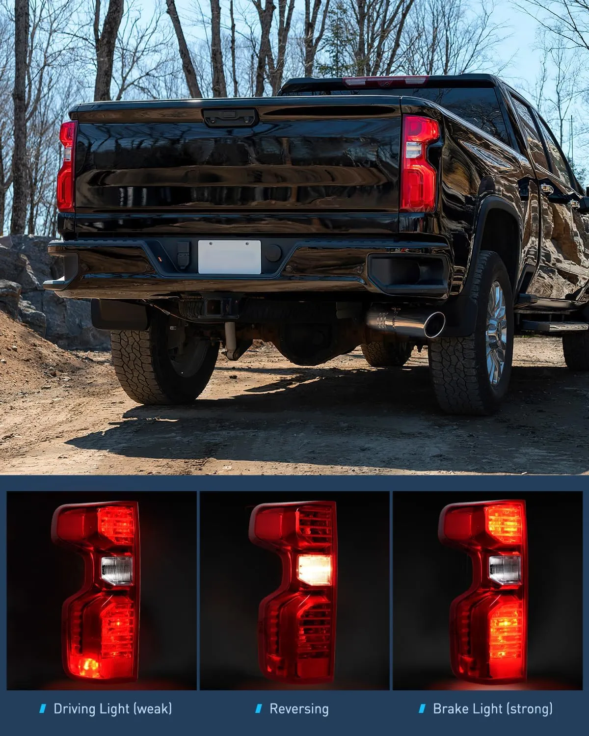 2019-2023 Chevy Silverado 1500 2020-2023 Silverado 2500HD 3500HD Tail light Assembly Rear Lamp Replacement OE Style Driver Passenger Side