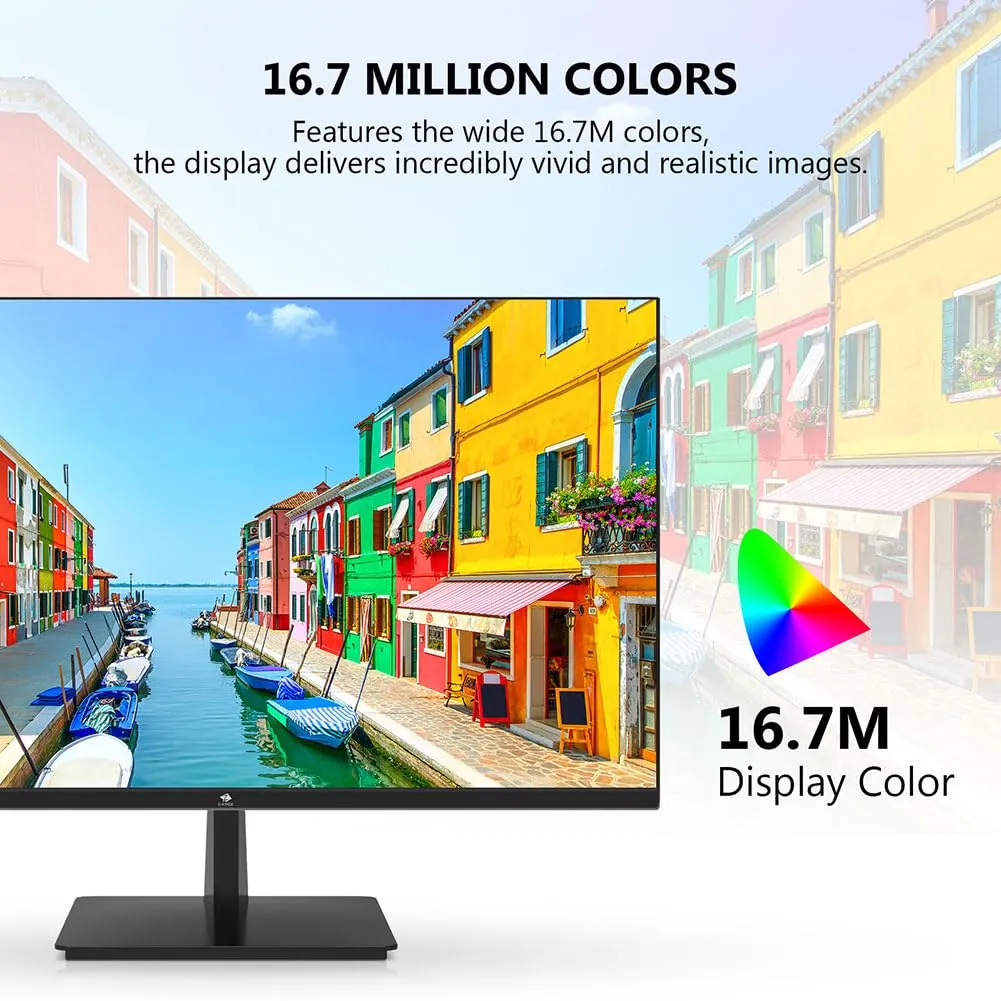 24 inch Monitor, Z-Edge Computer Monitor, Full HD 1920 x 1080p IPS Display 75Hz PC Monitor with HDMI, VGA, Frameless, U24I Anti-Glare Screen