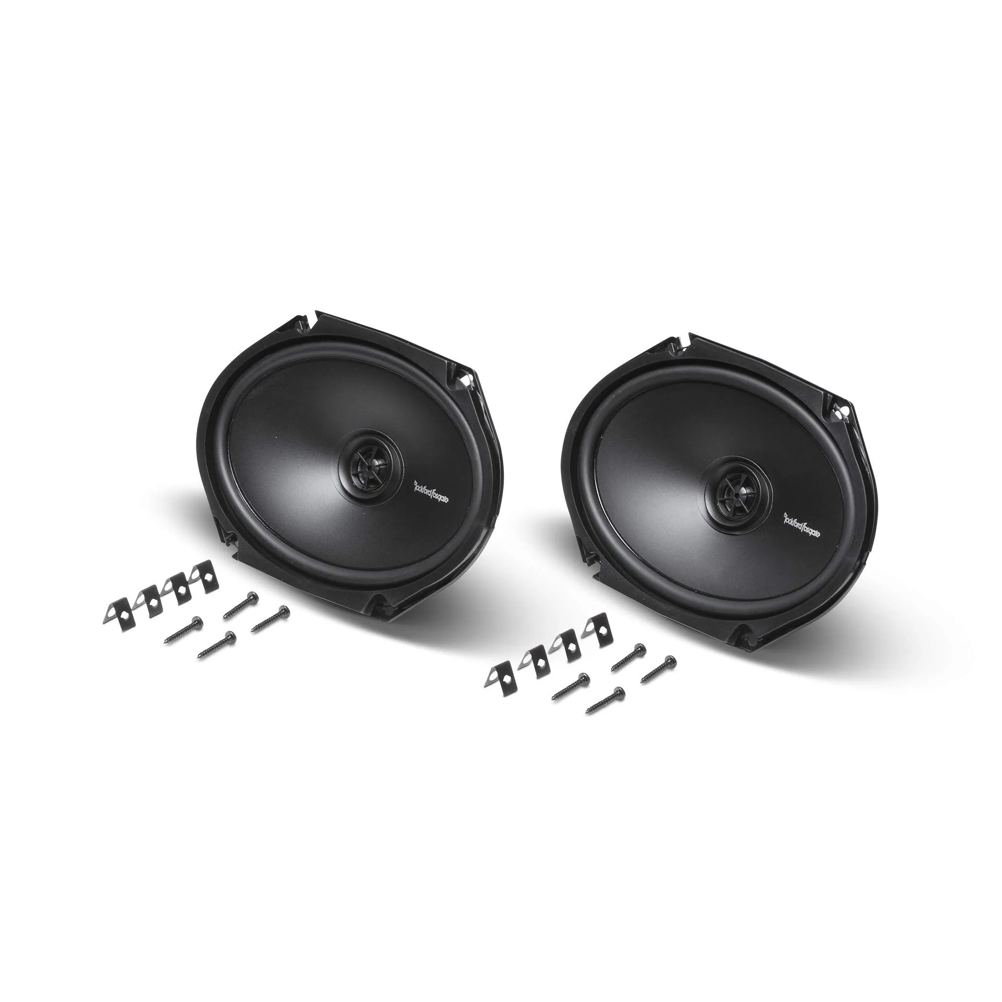 (4) Rockford R168X2 Prime 6x8 Inches Full Range Coaxial Speaker with 18 Gauge 100 FT Speaker Wire and Free Mobile Holder