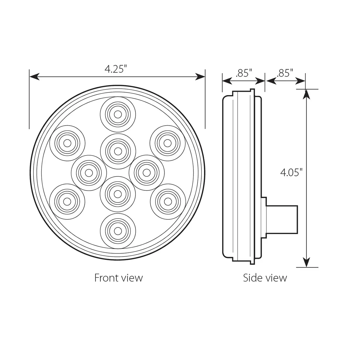 4" MEGA 10 PLUS BLUE 10 LED SEALED LIGHT