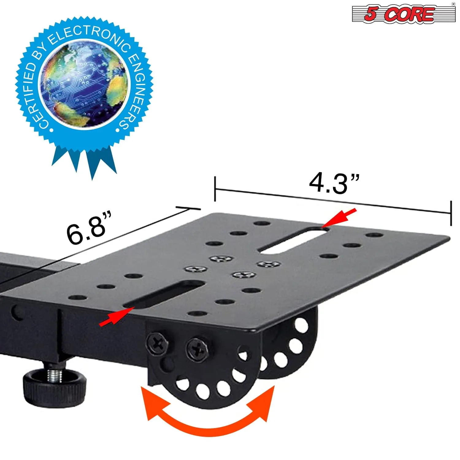 5Core 2 Pack Speaker Wall Mount Stand Bookshelf Pair Rotatable Angle