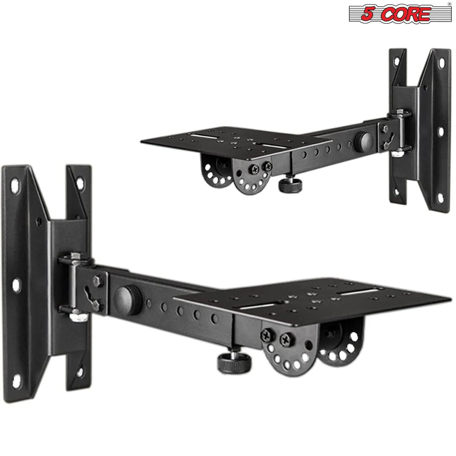 5Core 2 Pack Speaker Wall Mount Stand Bookshelf Pair Rotatable Angle