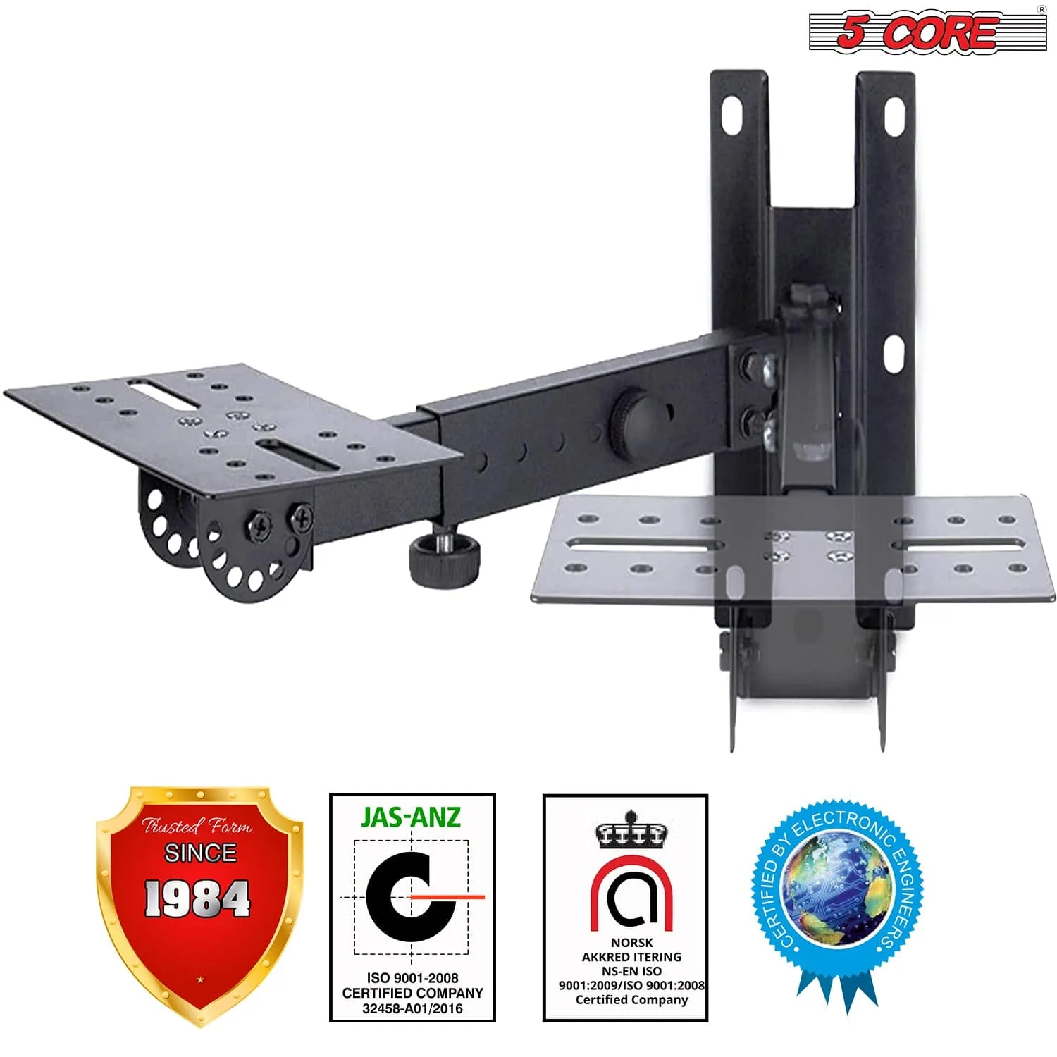 5Core 2 Pack Speaker Wall Mount Stand Bookshelf Pair Rotatable Angle