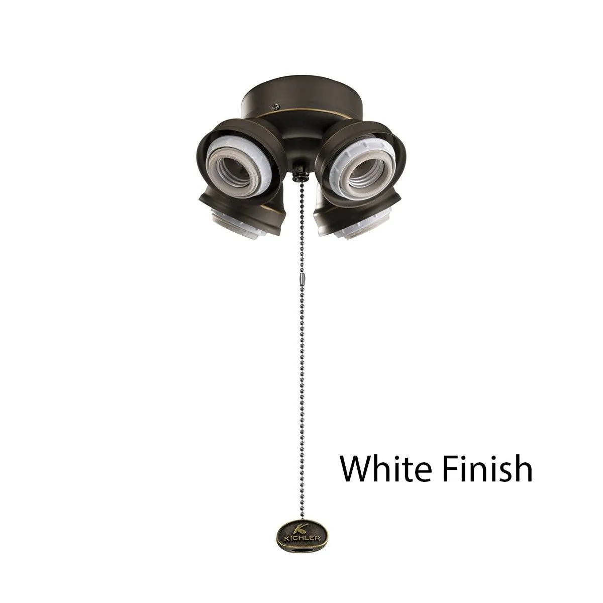 7 In. 4 LED Lights Turtle Fitter Ceiling Fan Light Kit, White Finish