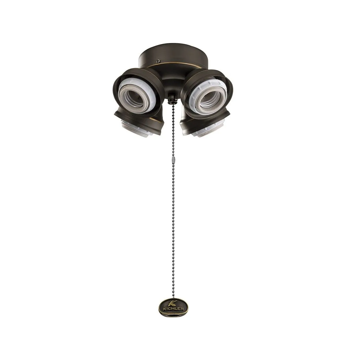 7 In. 4 LED Lights Turtle Fitter Ceiling Fan Light Kit, White Finish