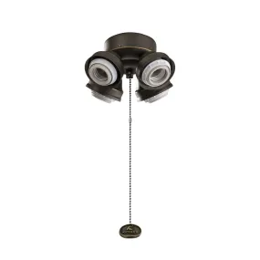 7 In. 4 LED Lights Turtle Fitter Ceiling Fan Light Kit, White Finish