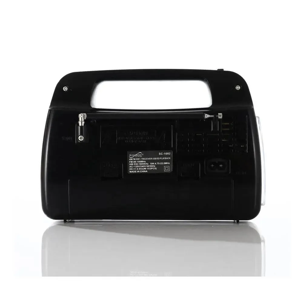 9 Band AM/FM/SW1-7 Portable Radio with Built-In Torch Light