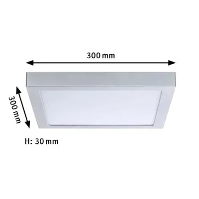 Abia Square LED Panel 300x300mm Warm White - Chrome