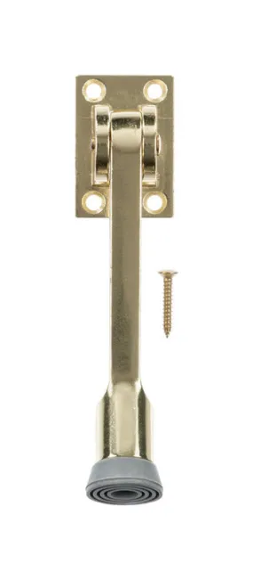Ace 5 in. W Metal Bright Gold Kick-Down Door Holder Mounts to door and wall