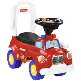 AIYAPLAY Red Ride On Car Foot to Floor Design with Under Seat Storage