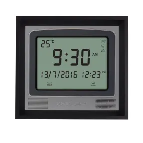 Alfajr CW-15 Azan Clock with Detachable Solid Wood Frame (Black)