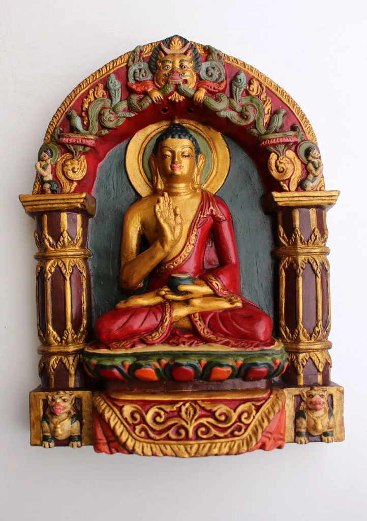Amogsiddhi Buddha Clay Wall Hanging from Nepal