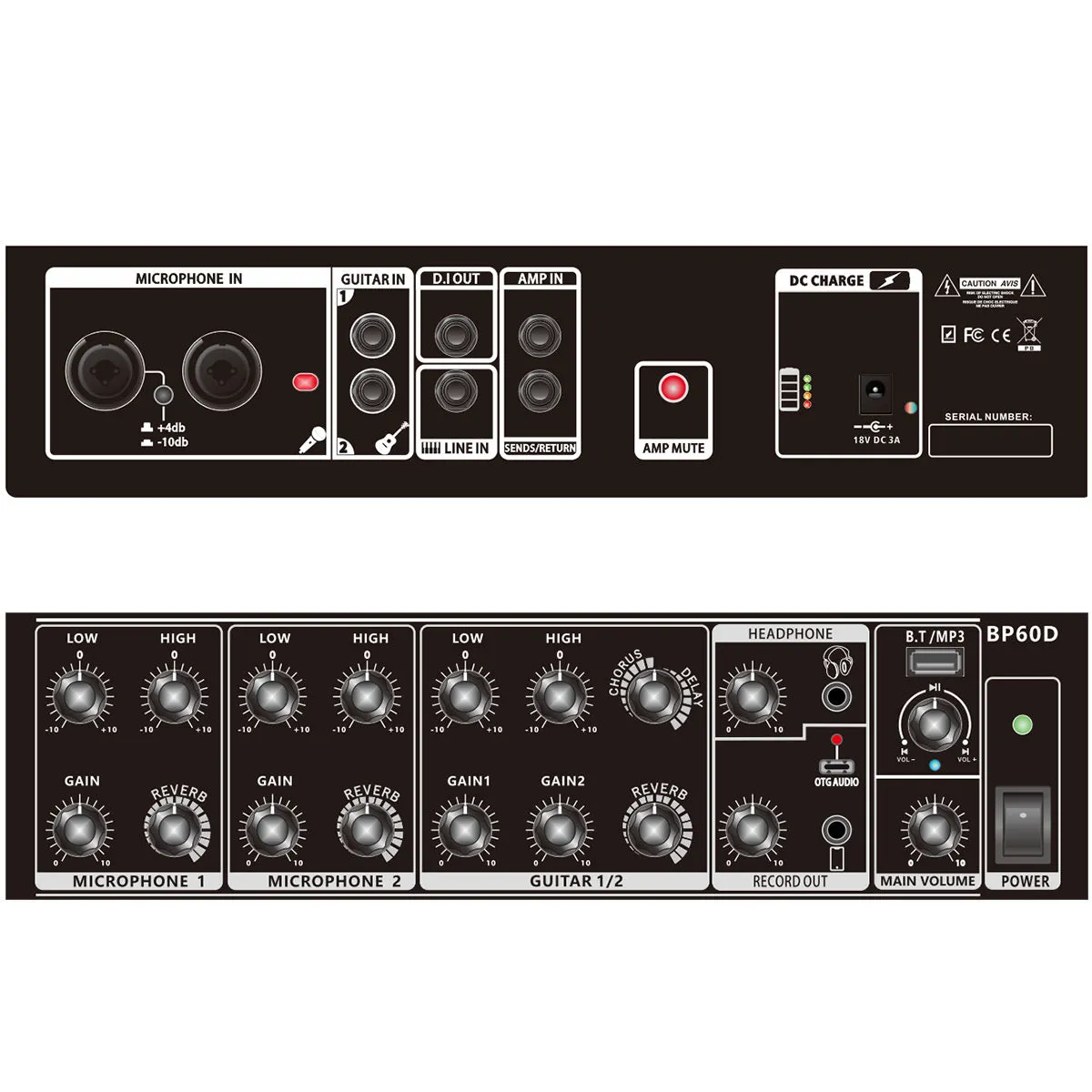 Amplifier Cool Music BP-60D OTG, Combo 120W
