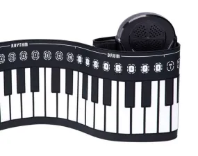 ANDOWL Portable Roll-Up Keyboard Built-In Speaker Black S747