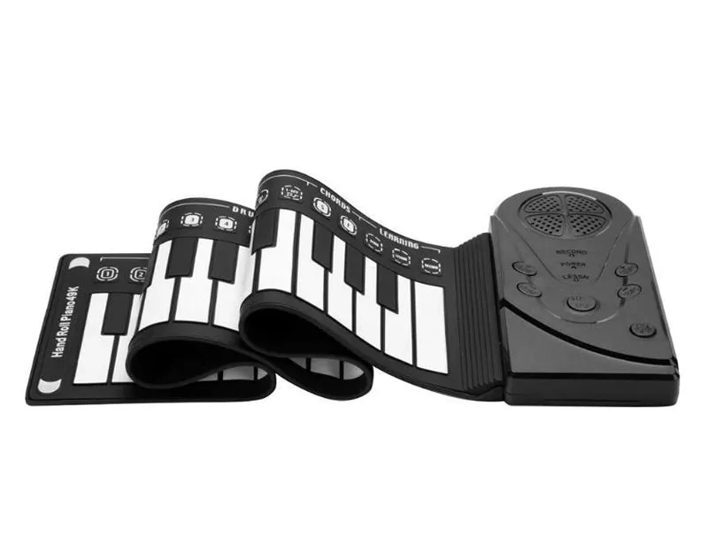 ANDOWL Portable Roll-Up Keyboard Built-In Speaker Black S747