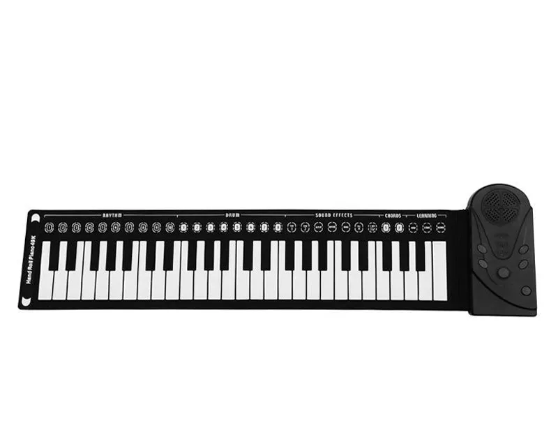 ANDOWL Portable Roll-Up Keyboard Built-In Speaker Black S747