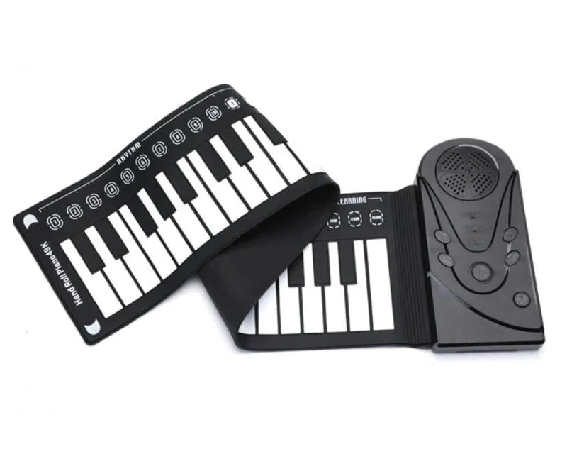 ANDOWL Portable Roll-Up Keyboard Built-In Speaker Black S747
