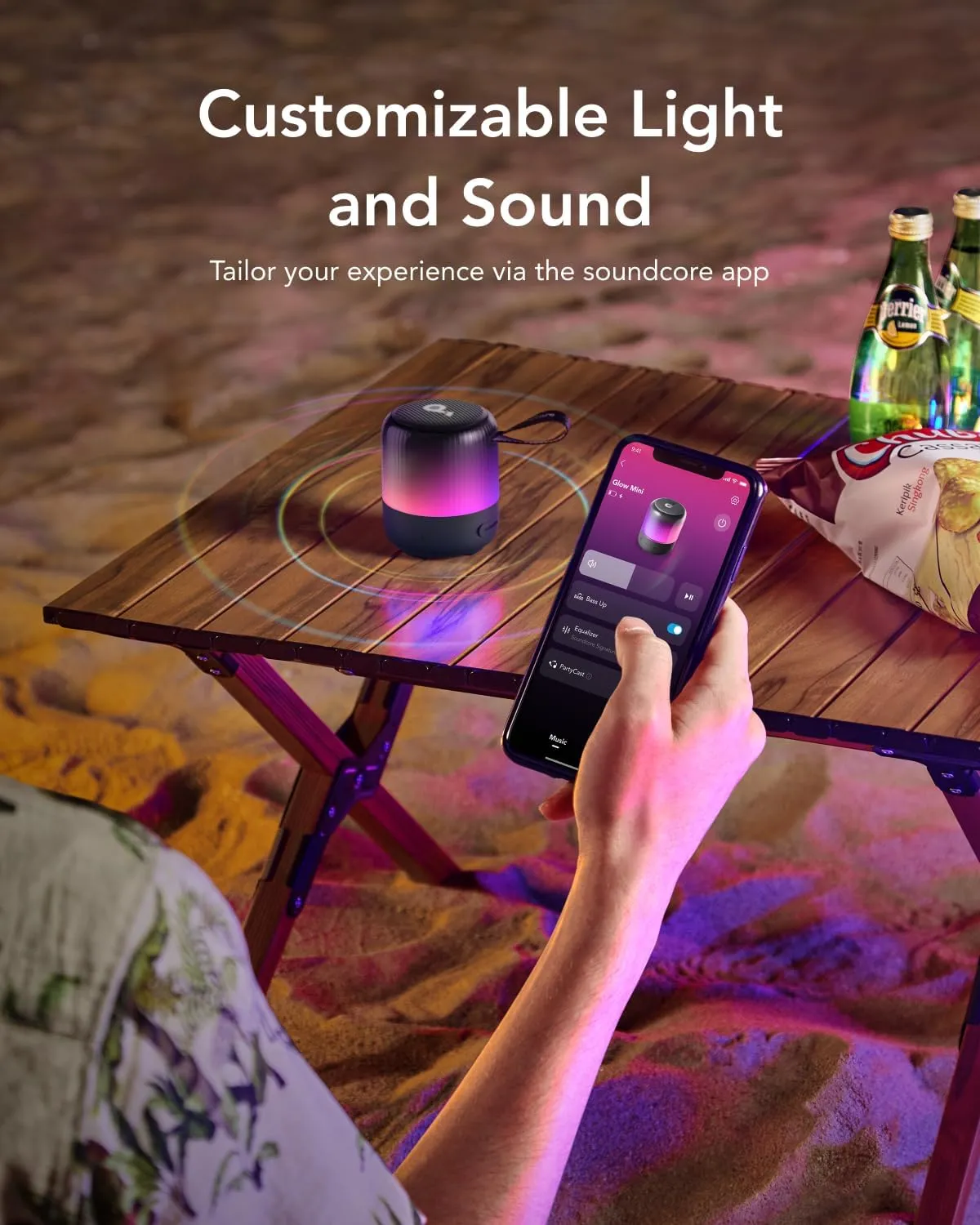 Anker Soundcore Glow Mini Portable Wireless Bluetooth Speaker - Black