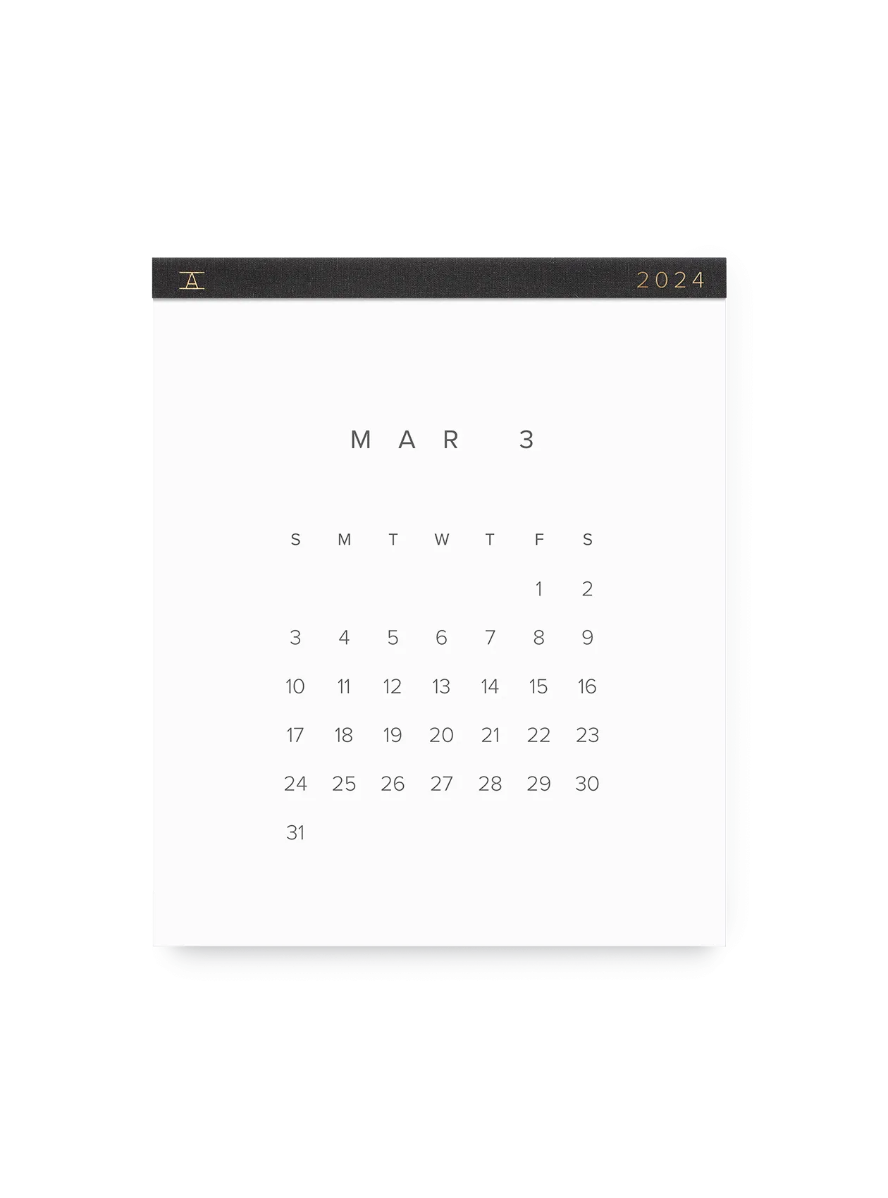 Appointed 2024 Wall Calendar: Charcoal Gray