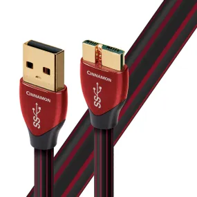 AUDIOQUEST Cinnamon 3M USB3 micro 1.25% silver. Hard-cell foam. Metal layer noise dissipation.