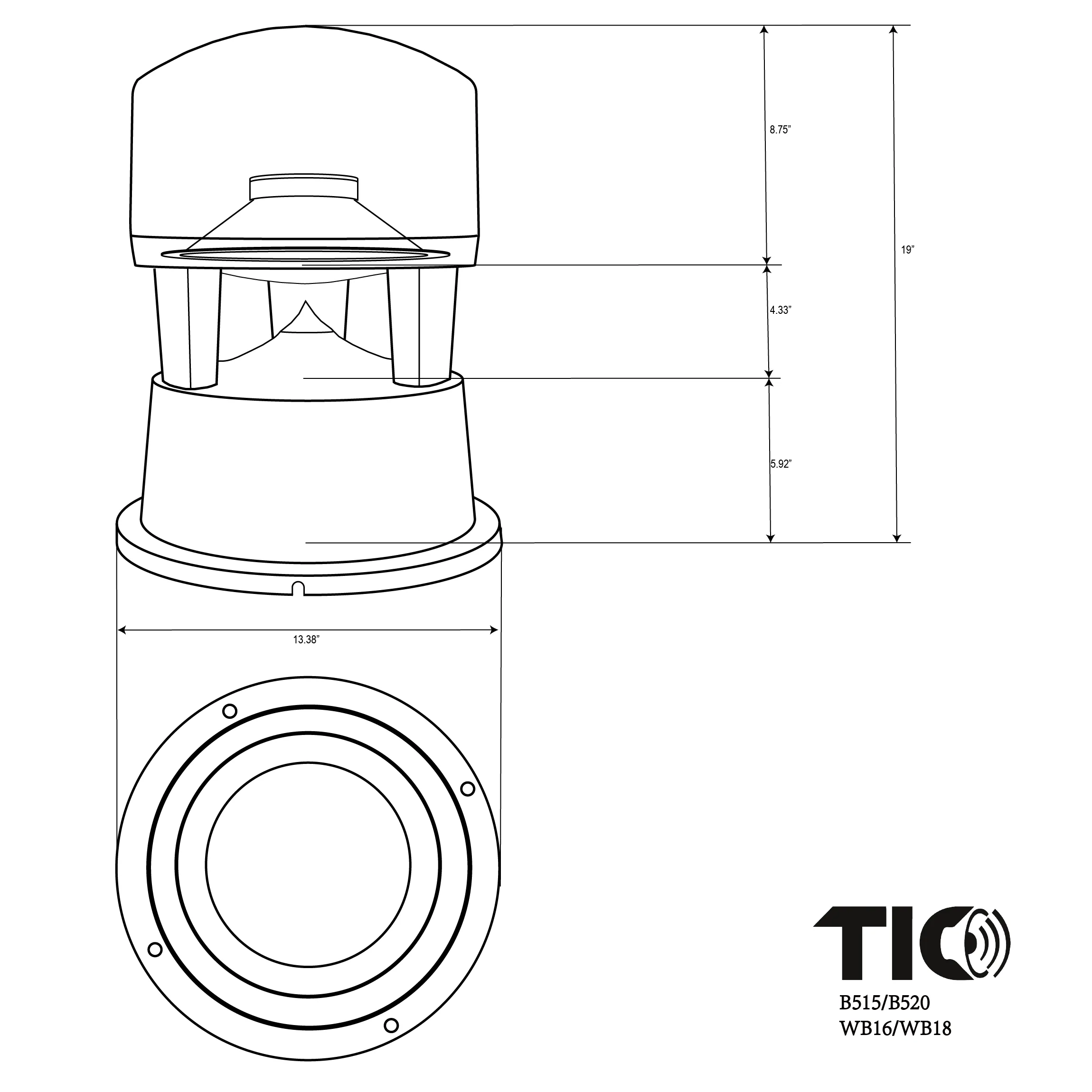 B515 - 8" Outdoor Bluetooth 5.0 In-Ground Omnidirectional Subwoofer(Single)