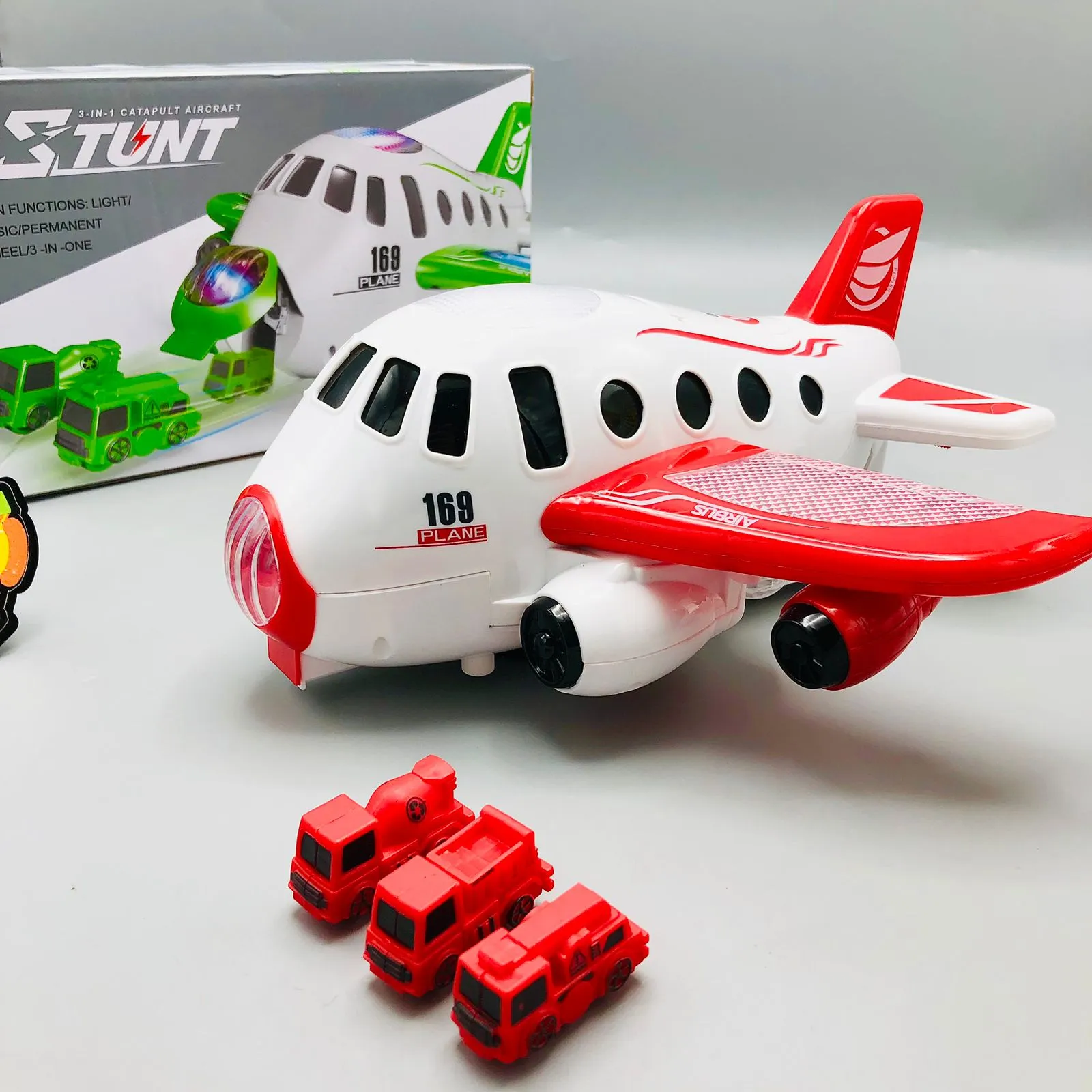Battery Operated Catapult Airbus Plane With Mini Cars