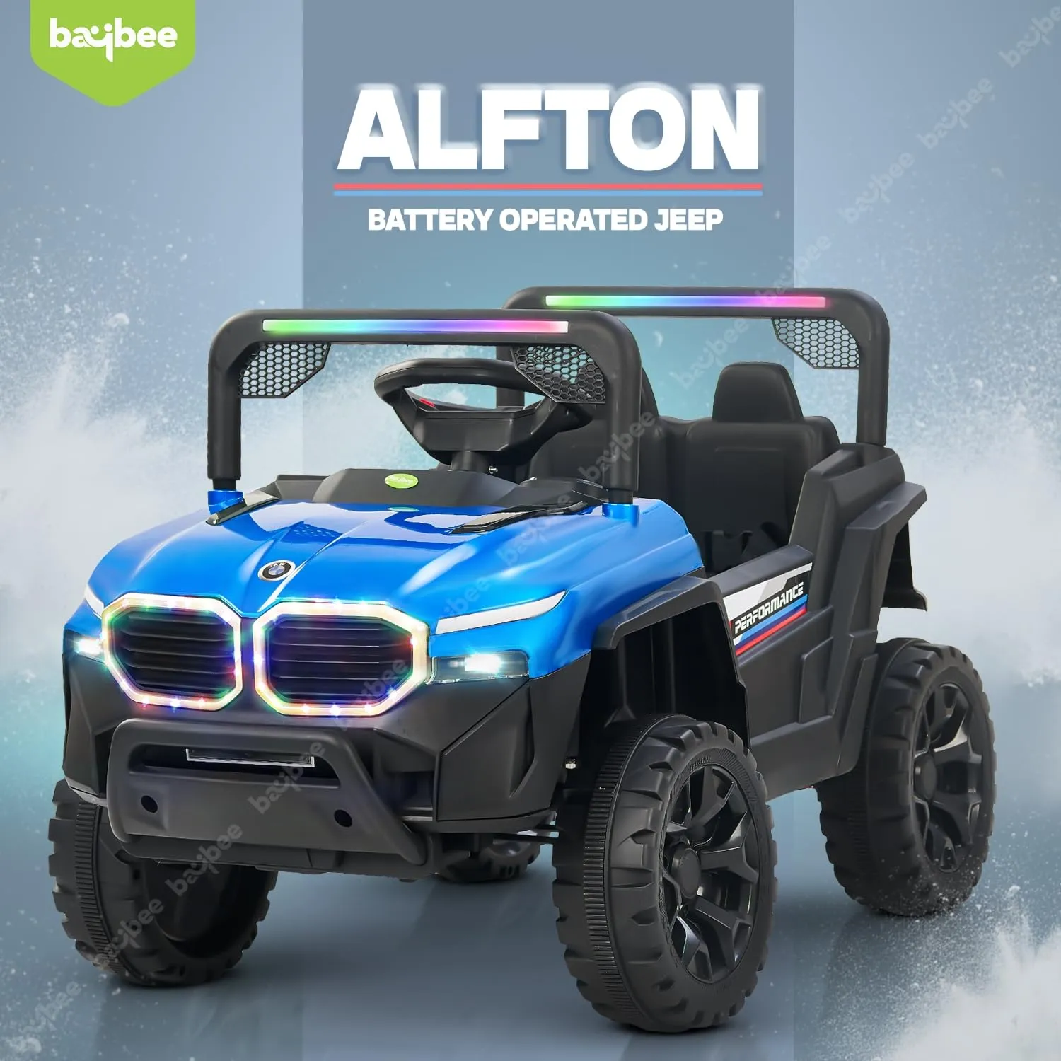 Baybee Alfton Battery Operated Jeep for Kids, Ride on Toy Kids Car with RGB Light & Music