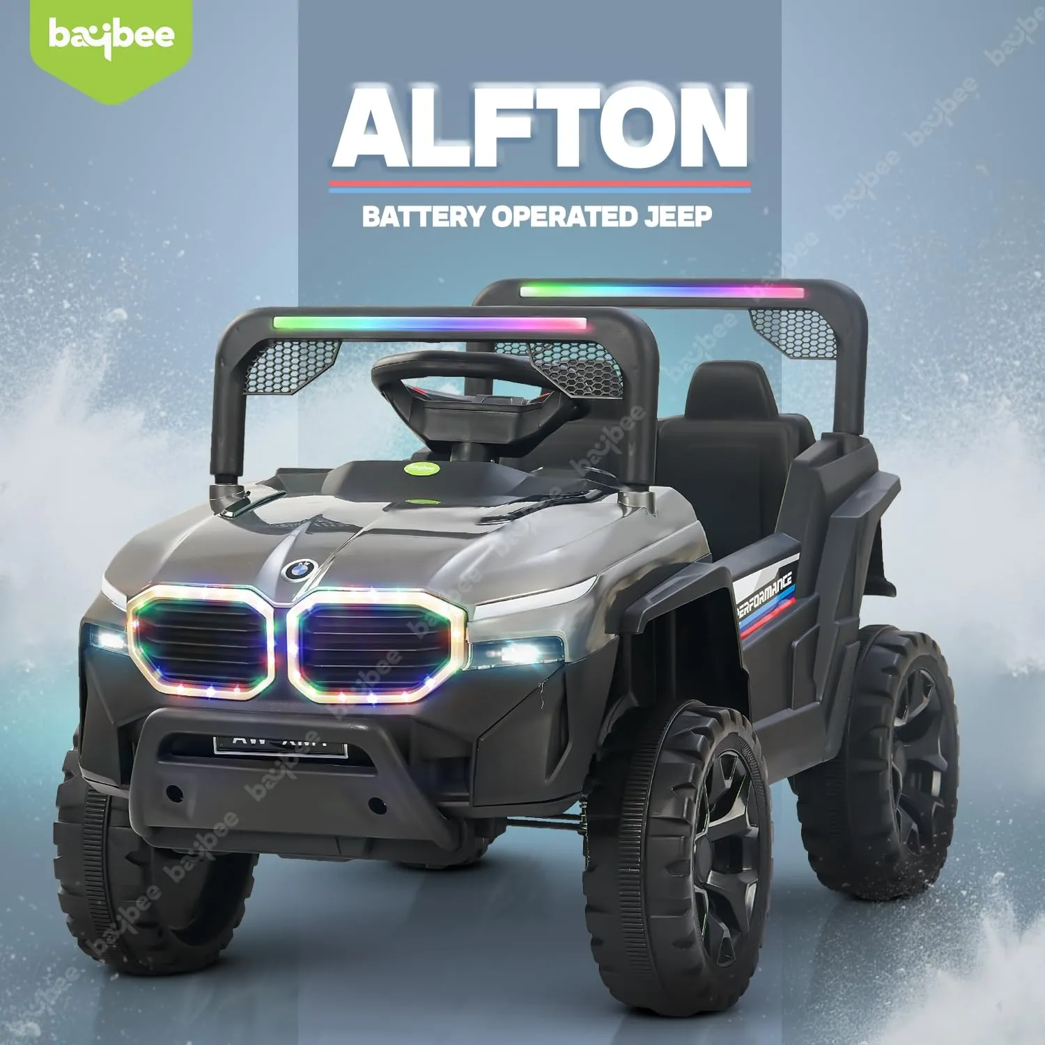 Baybee Alfton Battery Operated Jeep for Kids, Ride on Toy Kids Car with RGB Light & Music