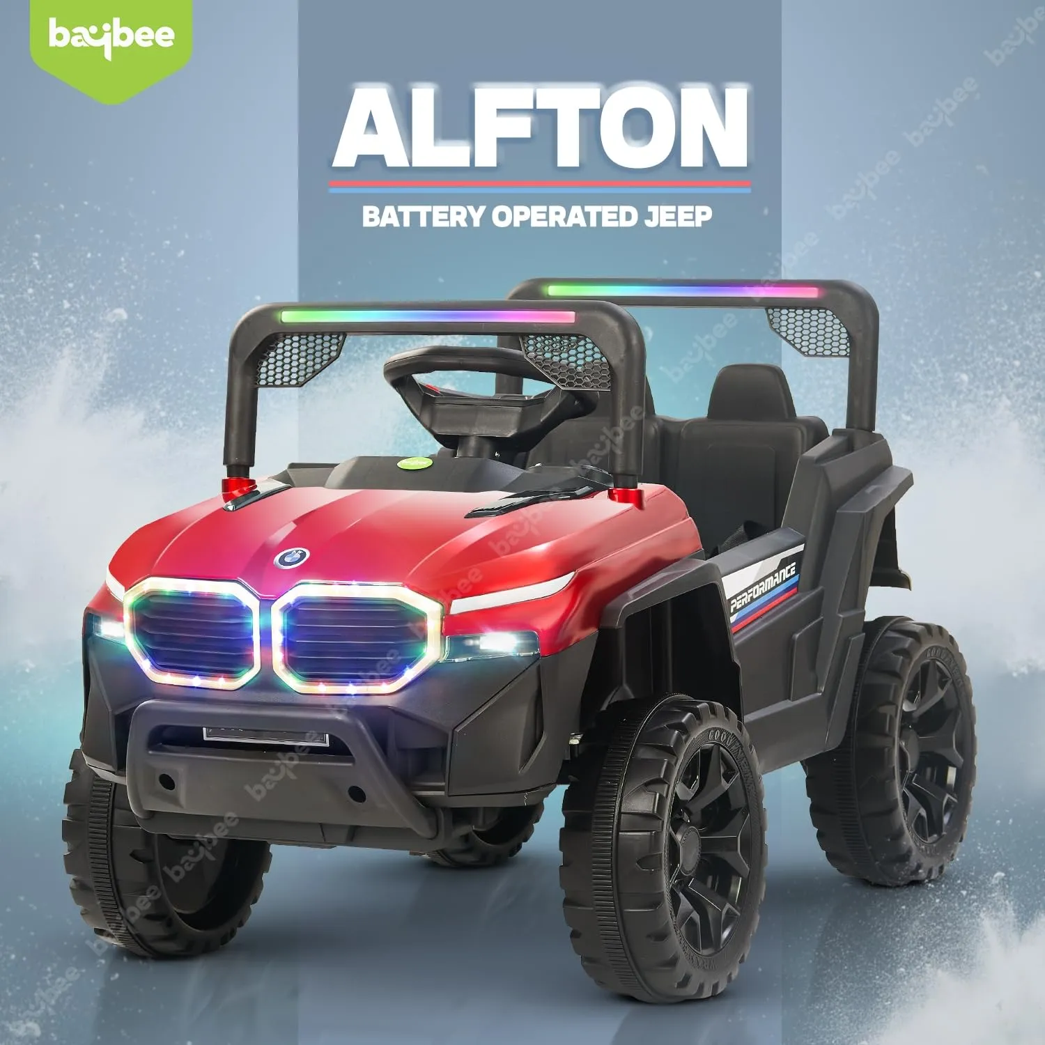 Baybee Alfton Battery Operated Jeep for Kids, Ride on Toy Kids Car with RGB Light & Music