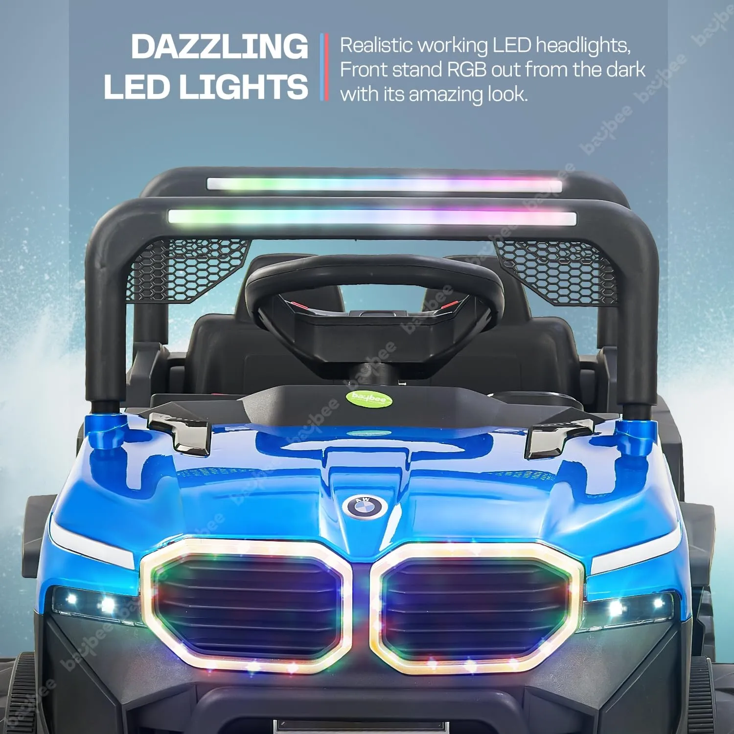 Baybee Alfton Battery Operated Jeep for Kids, Ride on Toy Kids Car with RGB Light & Music