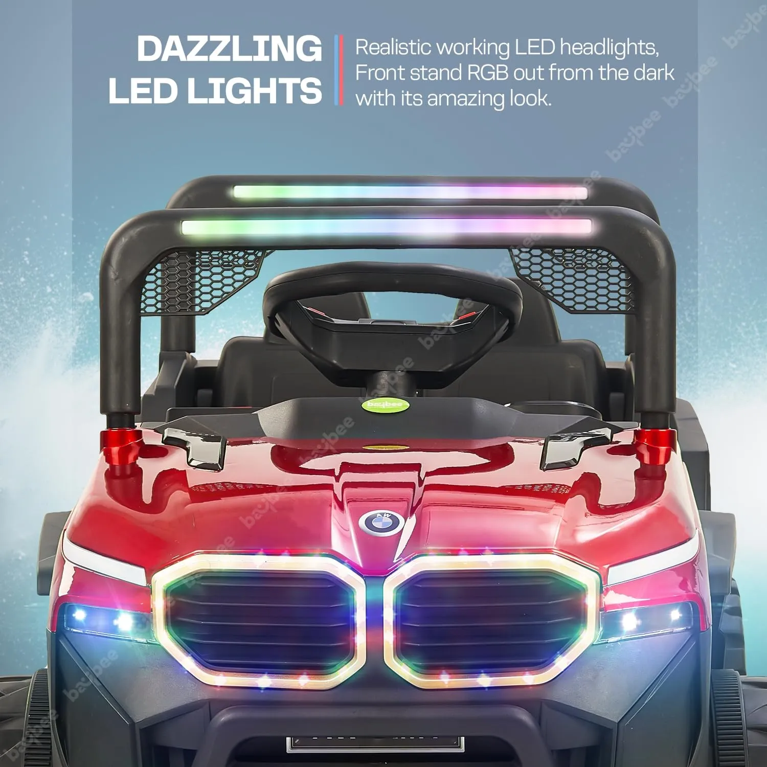 Baybee Alfton Battery Operated Jeep for Kids, Ride on Toy Kids Car with RGB Light & Music