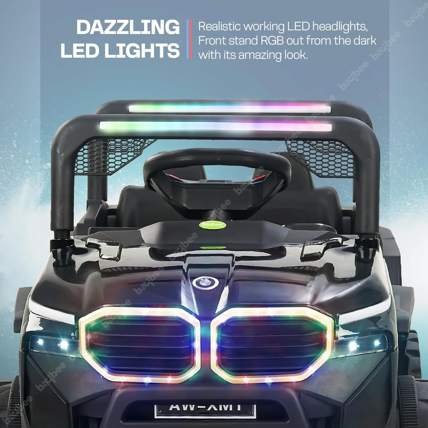Baybee Alfton Battery Operated Jeep for Kids, Ride on Toy Kids Car with RGB Light & Music