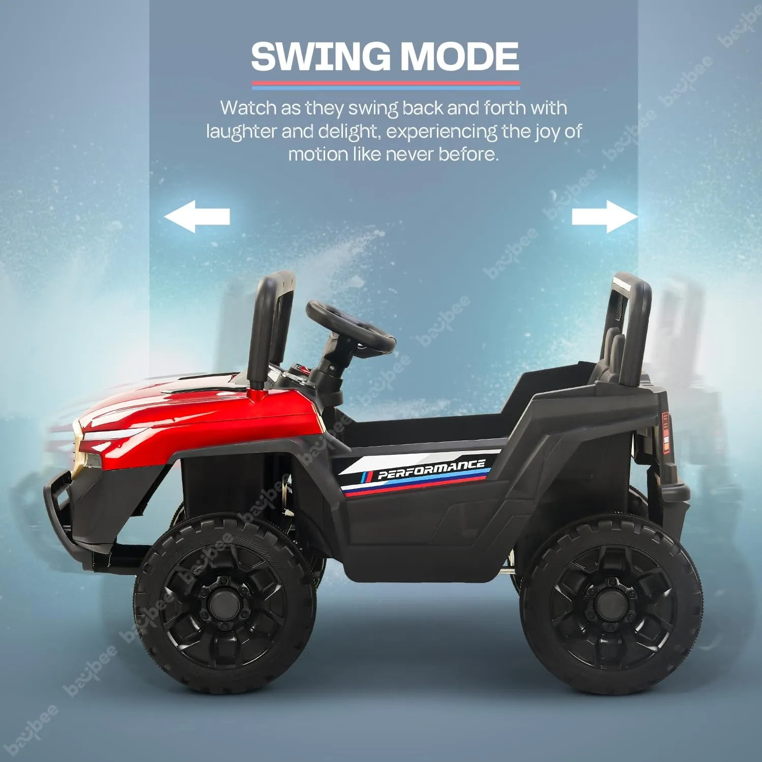 Baybee Alfton Battery Operated Jeep for Kids, Ride on Toy Kids Car with RGB Light & Music