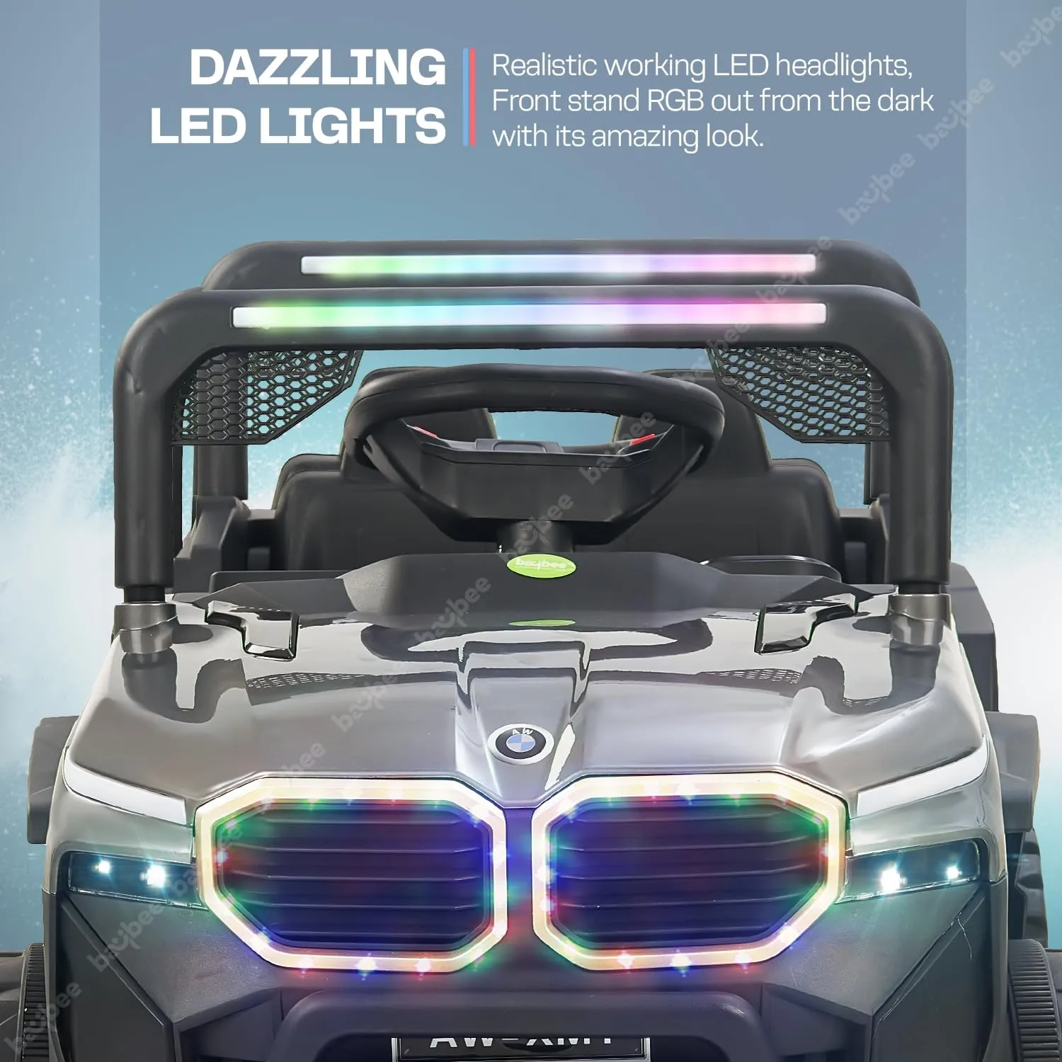 Baybee Alfton Battery Operated Jeep for Kids, Ride on Toy Kids Car with RGB Light & Music