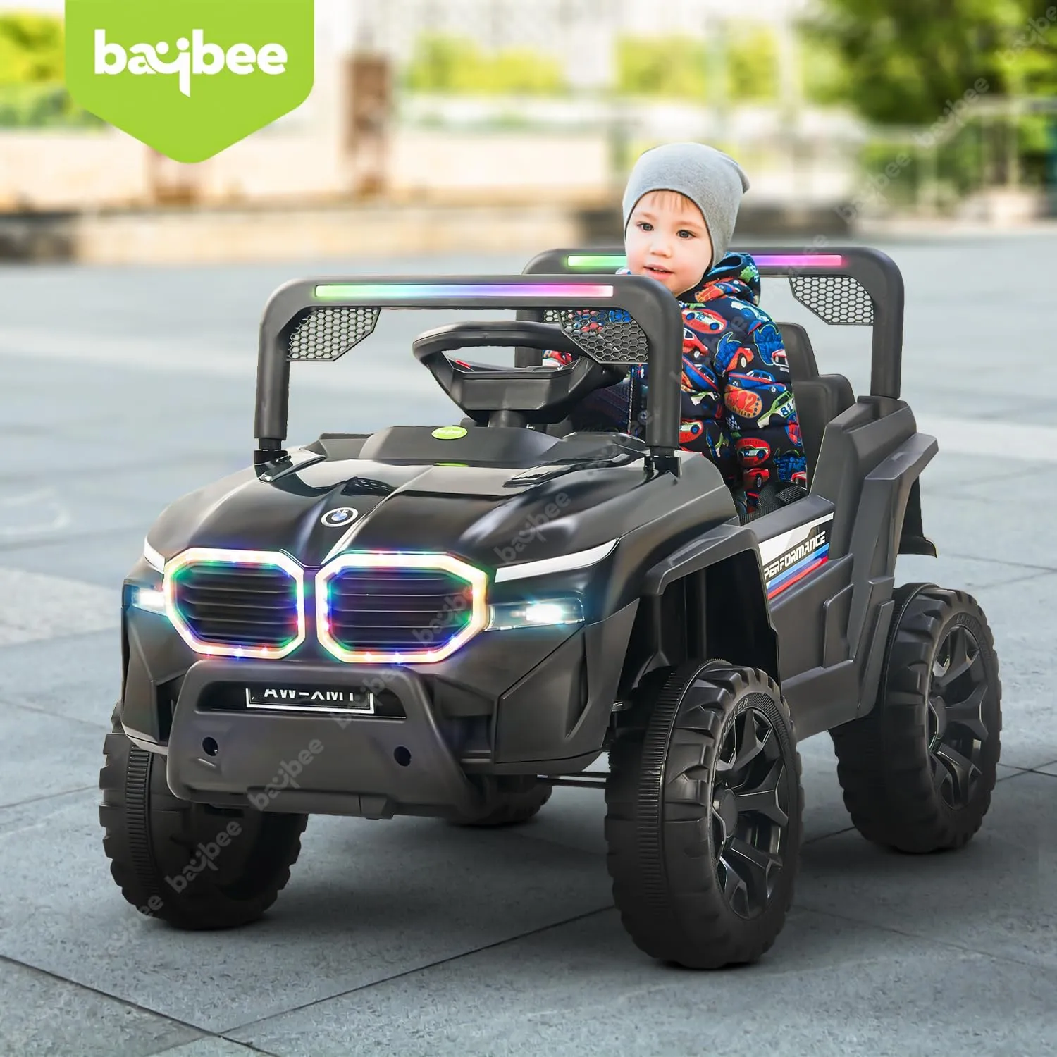 Baybee Alfton Battery Operated Jeep for Kids, Ride on Toy Kids Car with RGB Light & Music