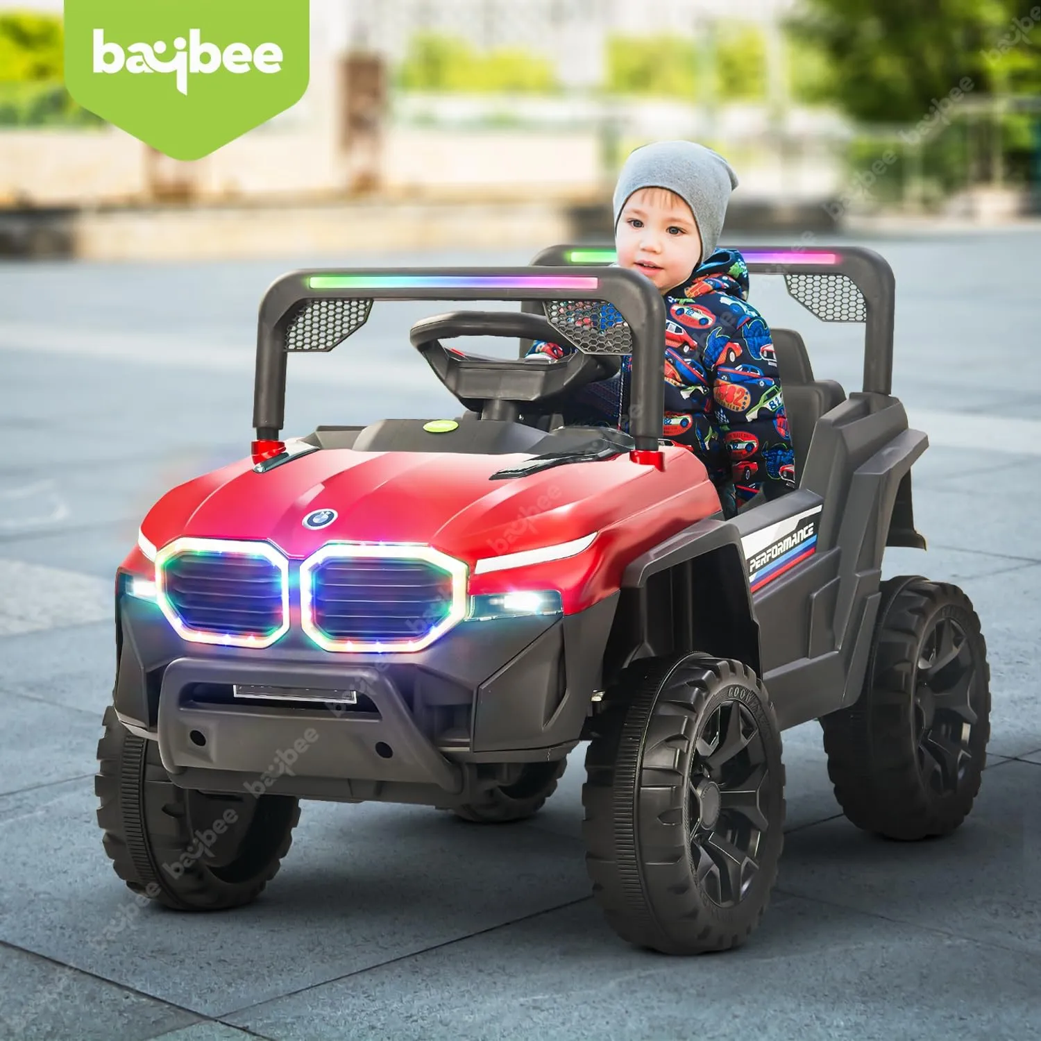 Baybee Alfton Battery Operated Jeep for Kids, Ride on Toy Kids Car with RGB Light & Music