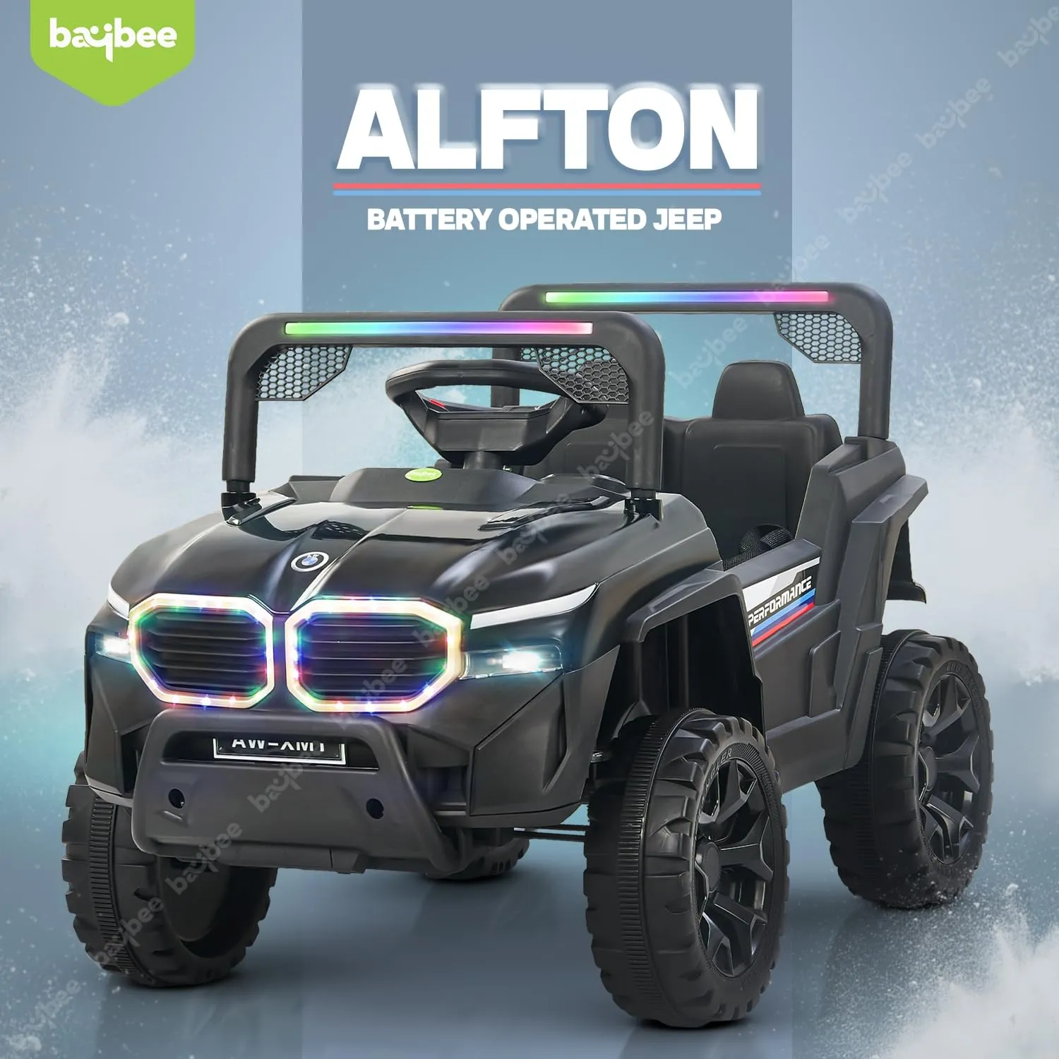 Baybee Alfton Battery Operated Jeep for Kids, Ride on Toy Kids Car with RGB Light & Music
