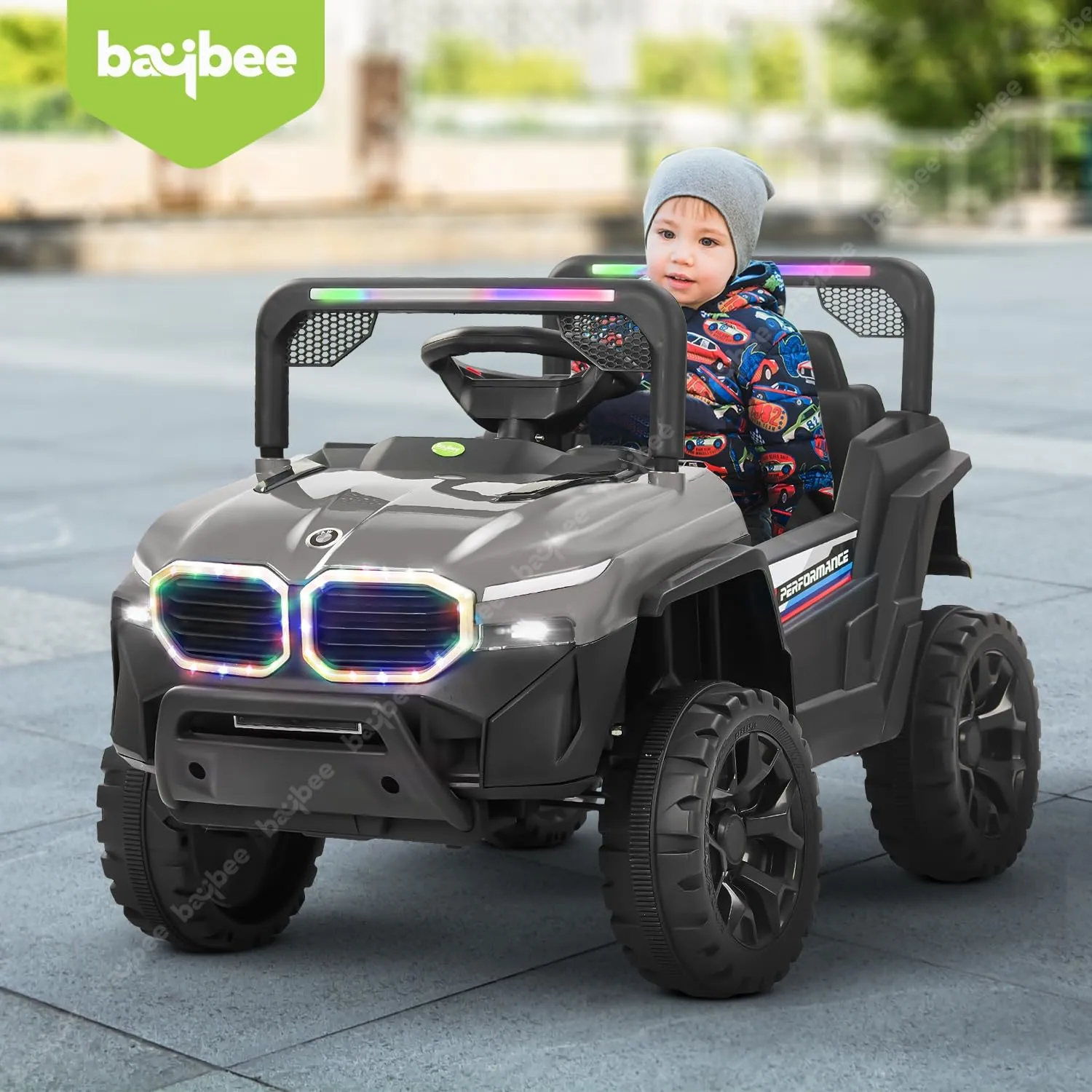 Baybee Alfton Battery Operated Jeep for Kids, Ride on Toy Kids Car with RGB Light & Music