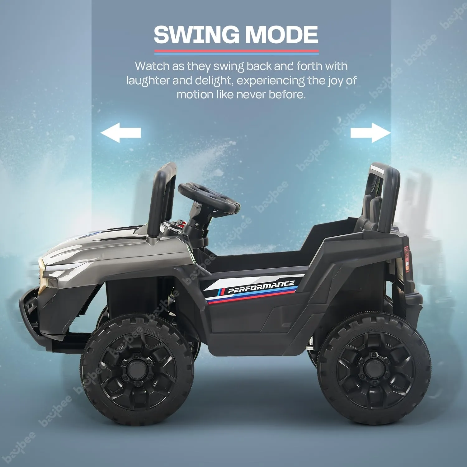 Baybee Alfton Battery Operated Jeep for Kids, Ride on Toy Kids Car with RGB Light & Music