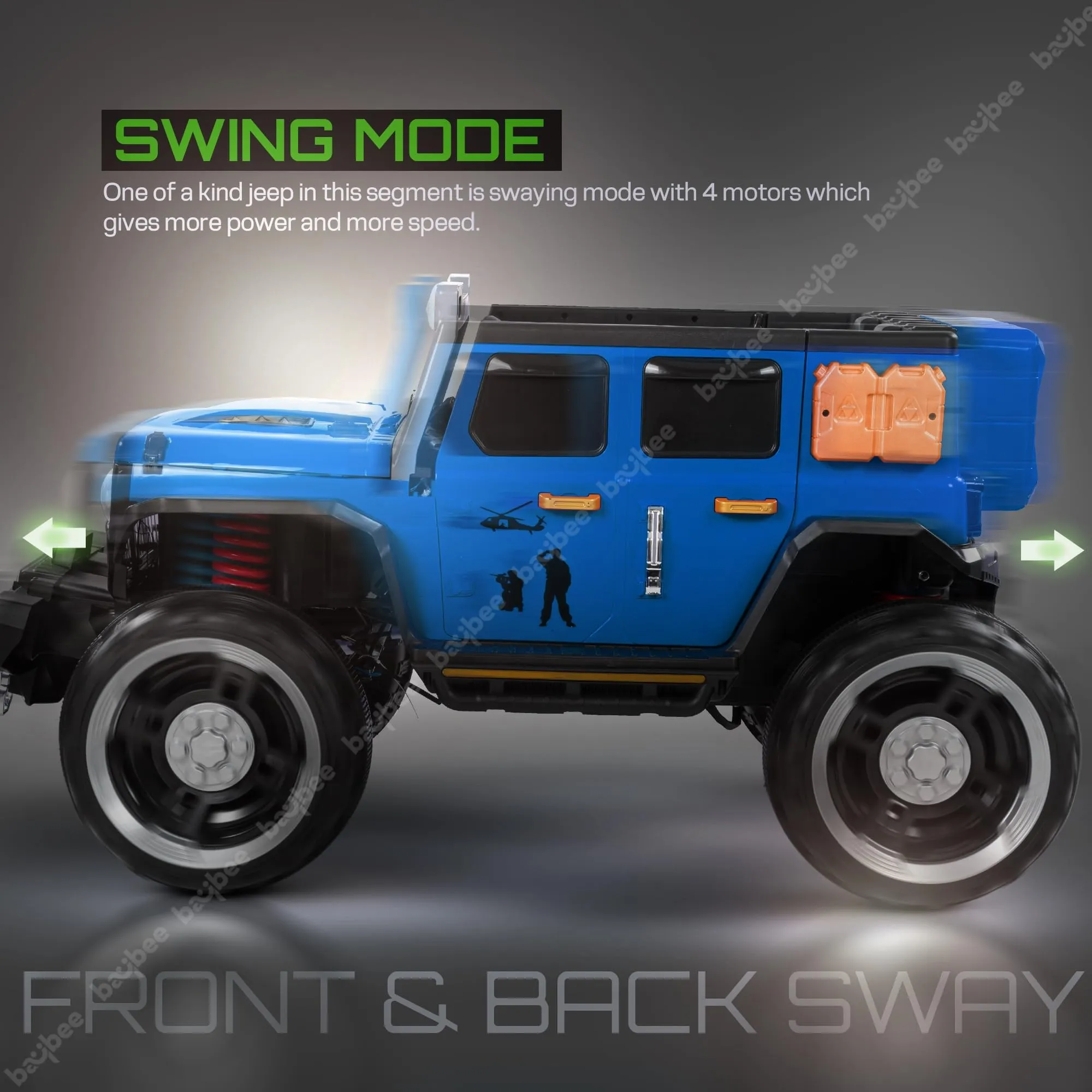 Baybee Hurricane Rechargeable Battery Operated Jeep for Kids Ride on Kids Car with Music & Light