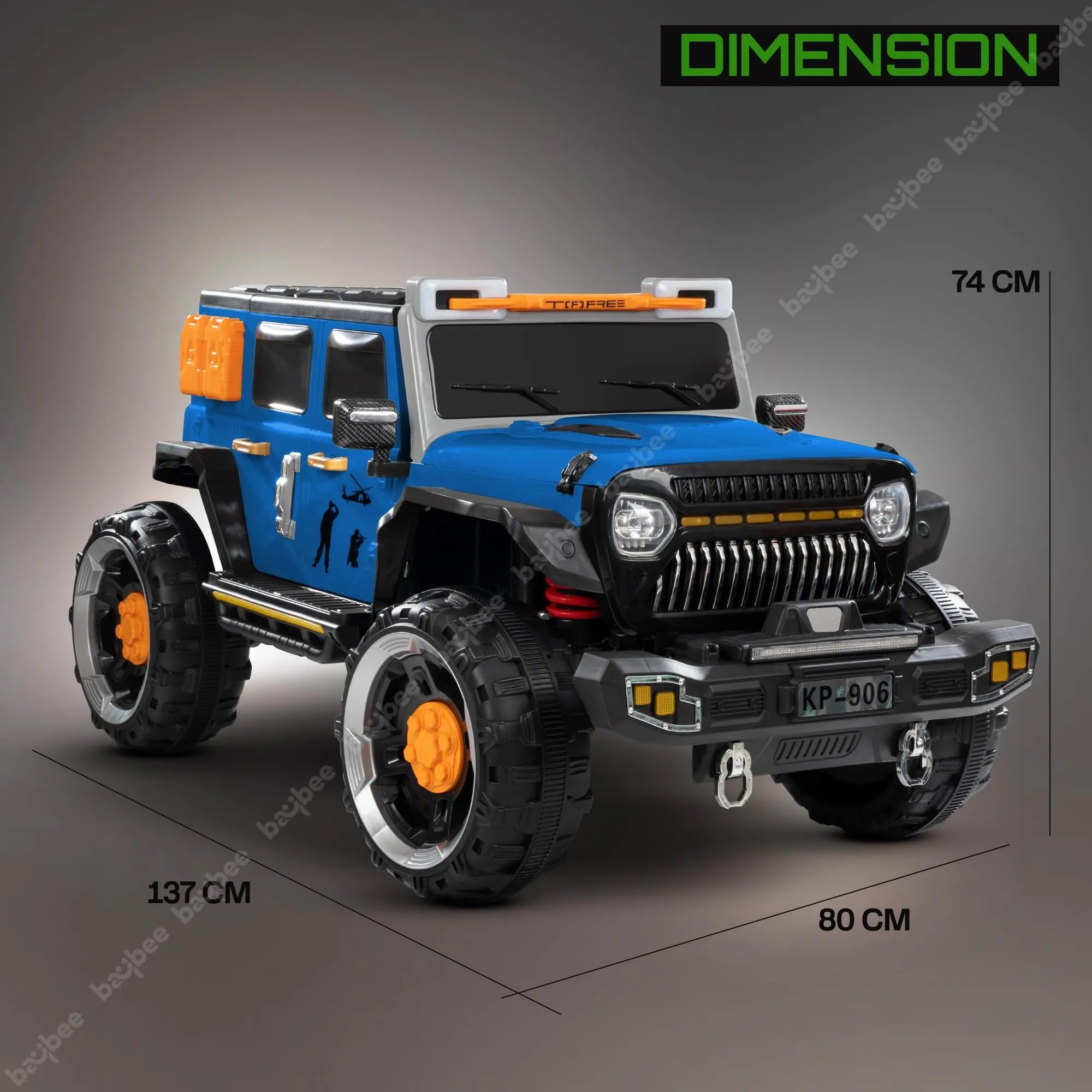 Baybee Hurricane Rechargeable Battery Operated Jeep for Kids Ride on Kids Car with Music & Light