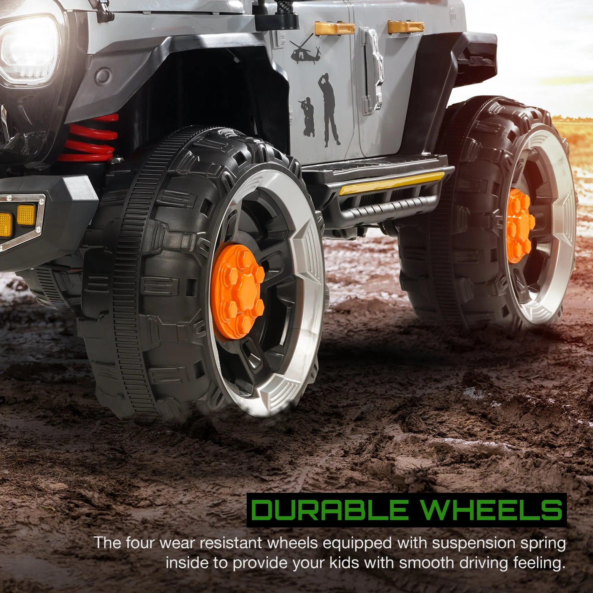 Baybee Hurricane Rechargeable Battery Operated Jeep for Kids Ride on Kids Car with Music & Light