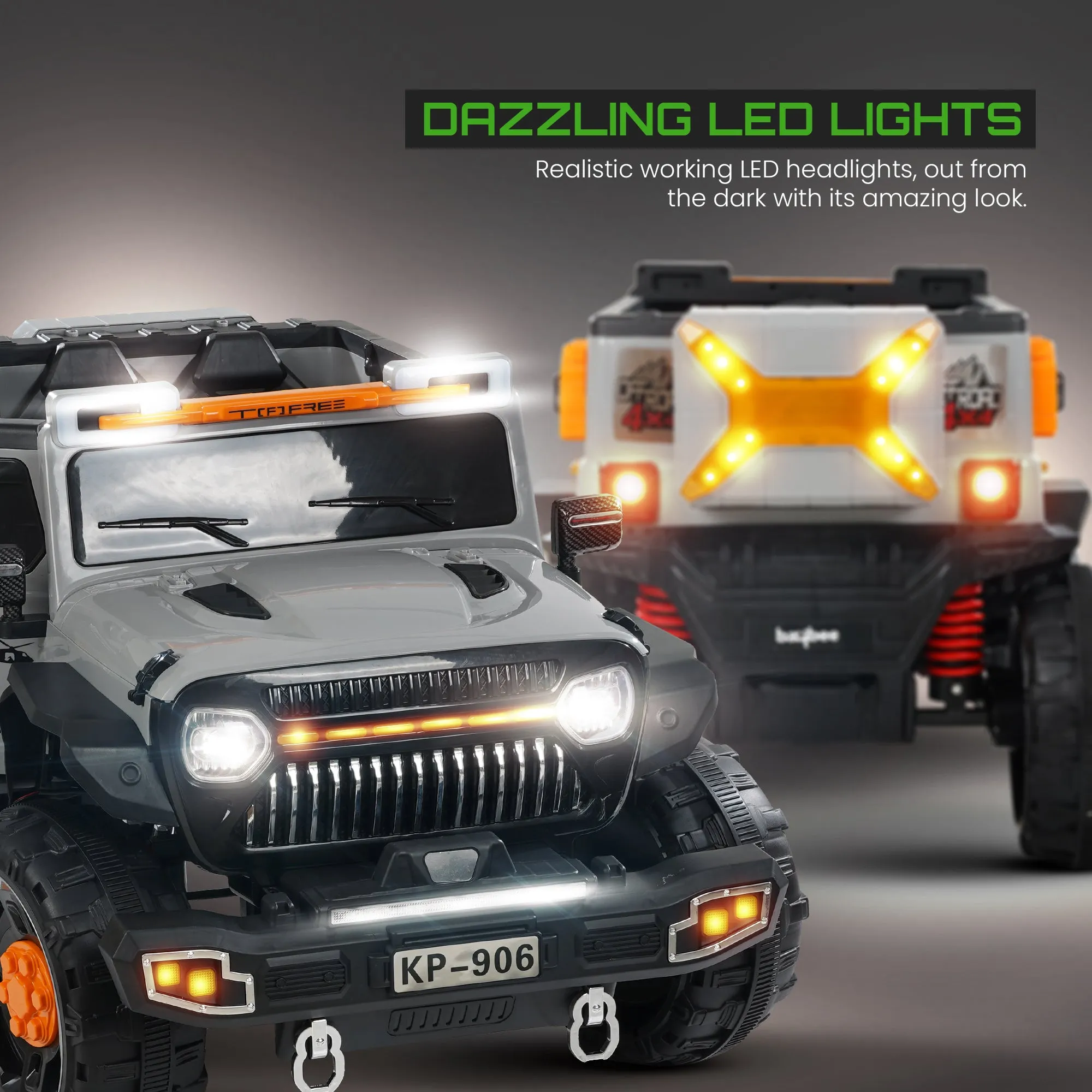 Baybee Hurricane Rechargeable Battery Operated Jeep for Kids Ride on Kids Car with Music & Light