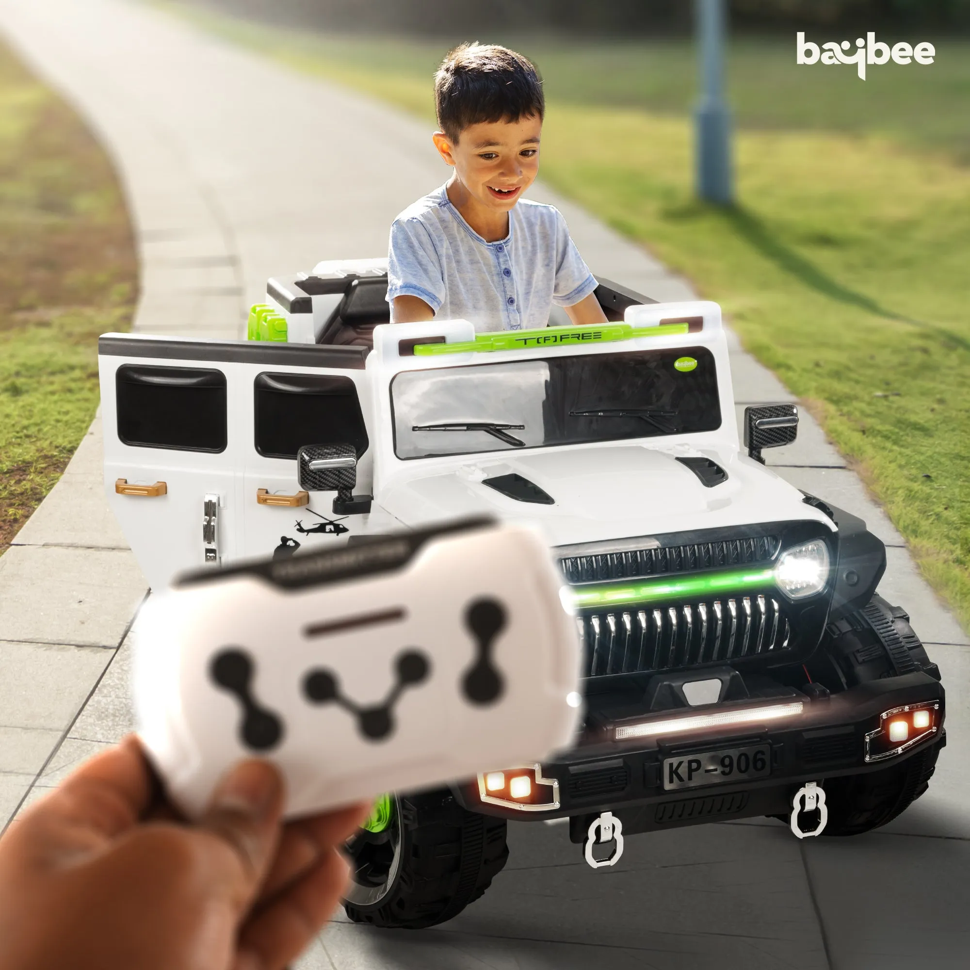Baybee Hurricane Rechargeable Battery Operated Jeep for Kids Ride on Kids Car with Music & Light