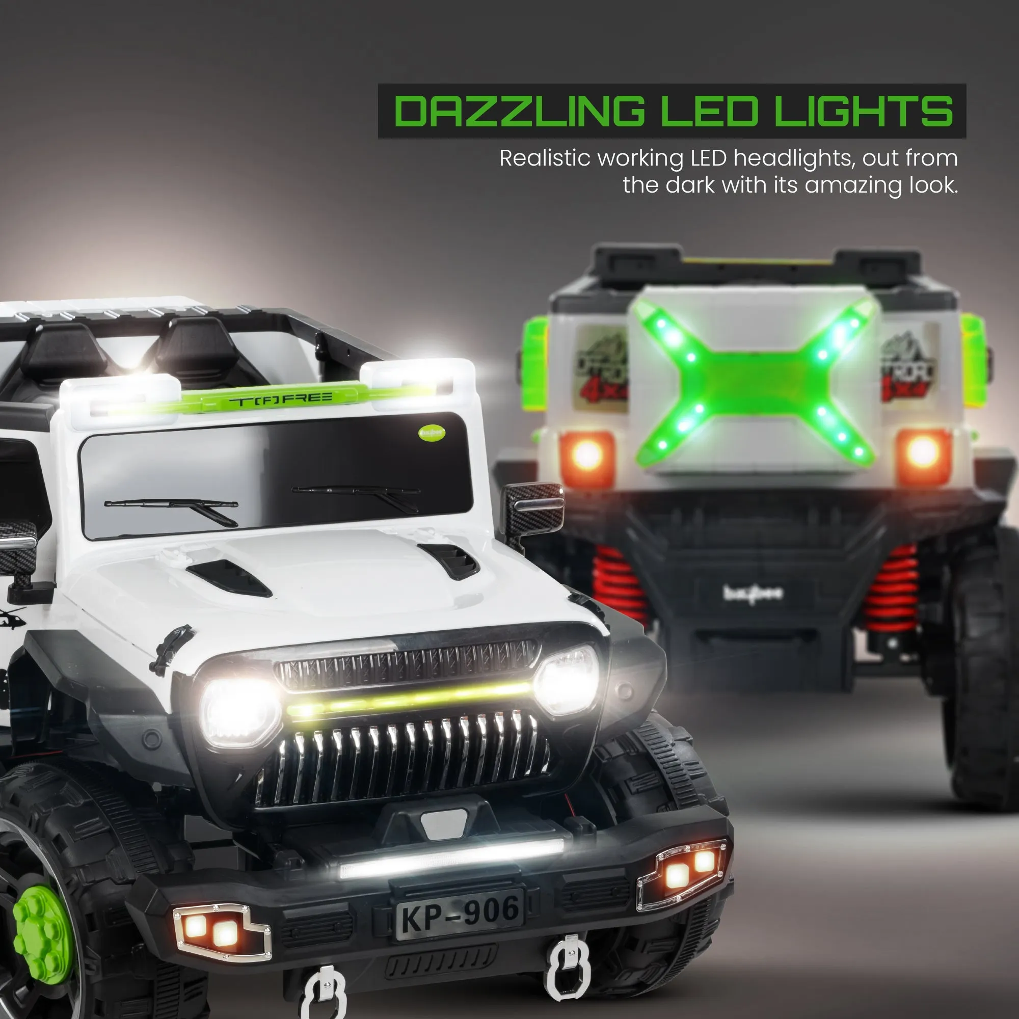 Baybee Hurricane Rechargeable Battery Operated Jeep for Kids Ride on Kids Car with Music & Light