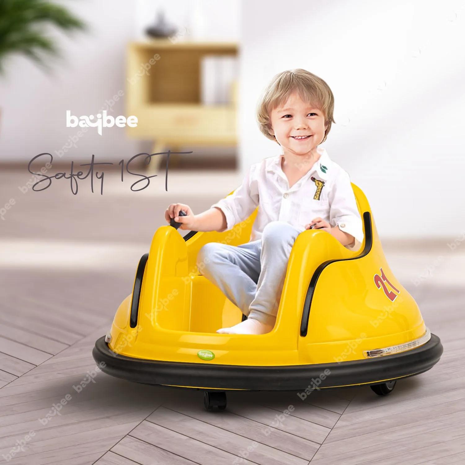 Baybee Rapid Electric Bumper Car for Kids with 2 Control Modes, Bluetooth, Music & Lights