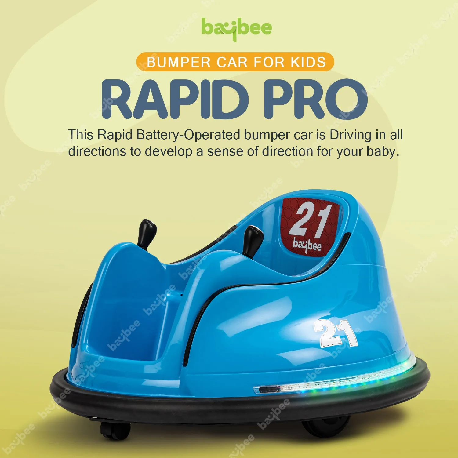 Baybee Rapid Electric Bumper Car for Kids with 2 Control Modes, Bluetooth, Music & Lights