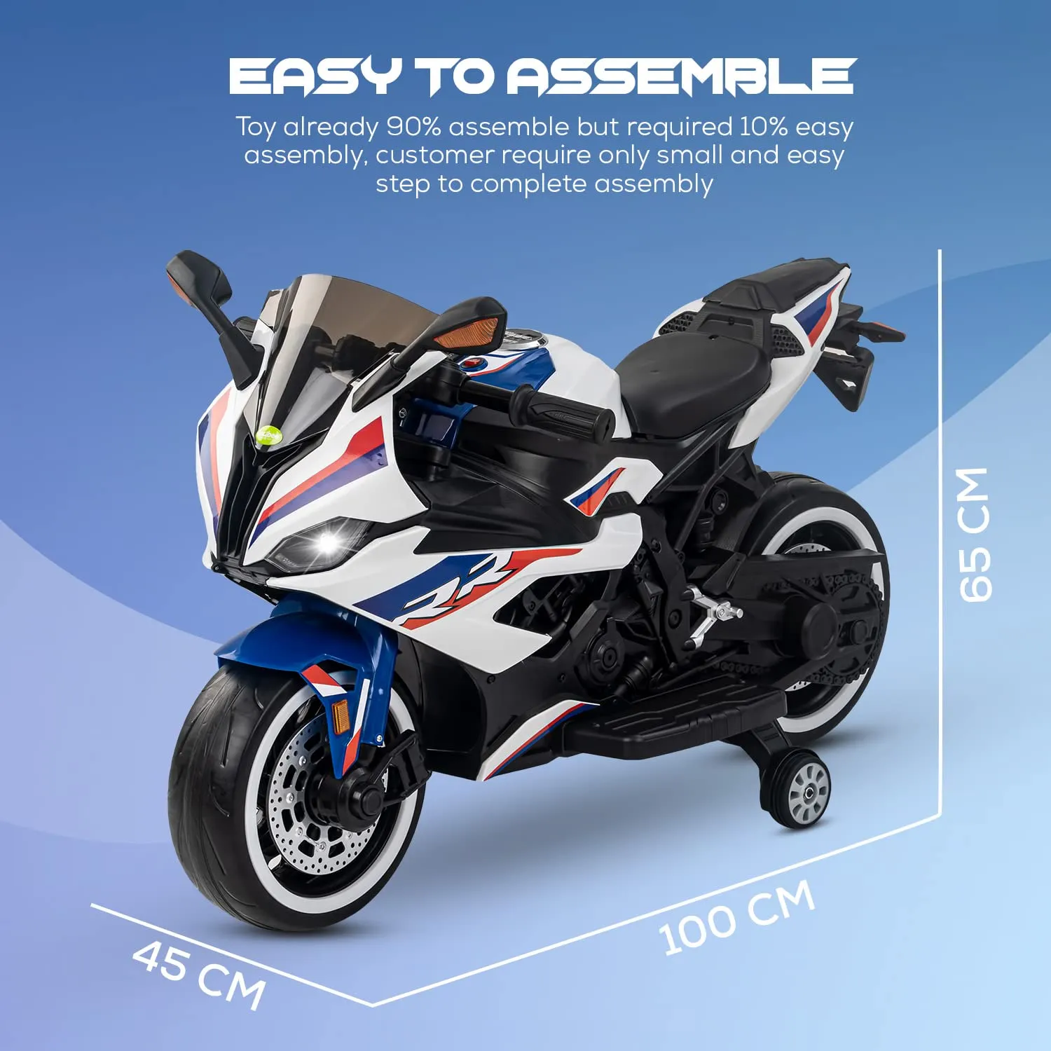 Baybee RR Ultra Battery Operated Ride on Electric Bike with Led Lights, Music & USB
